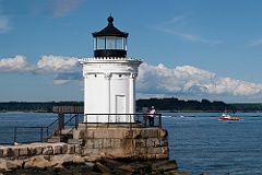 Tourists Watch Boat Approaching Portland Breakwater Light